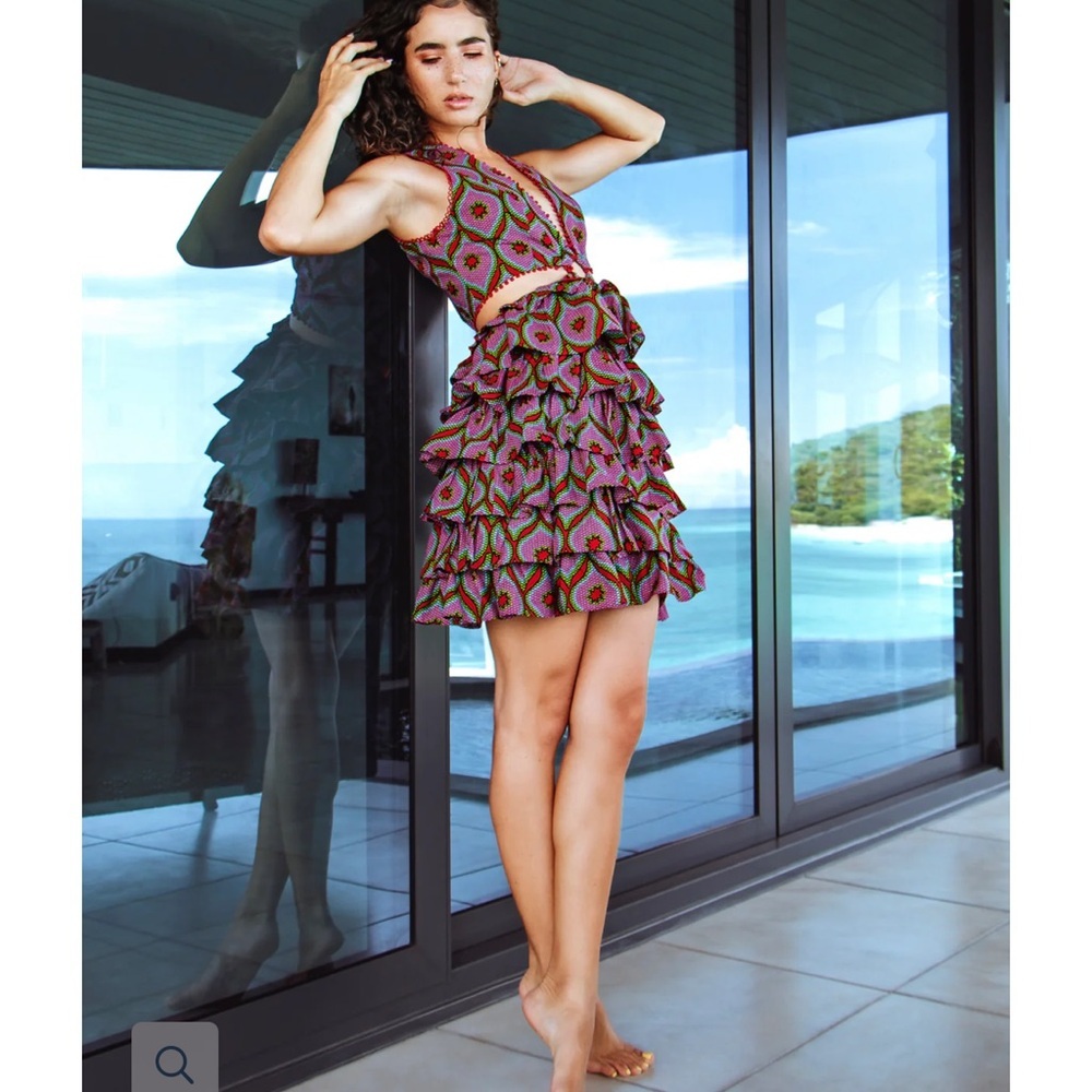 NWT Chen Burkett XIXI dress color pink size Large